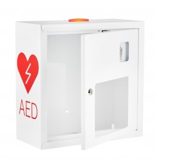 Gablota na AED z alarmem dźwiękowym i świetlnym