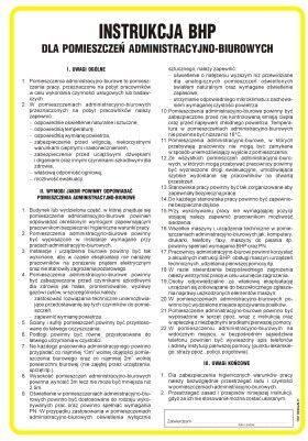 Instrukcja BHP do pomieszczeń administracji i biur