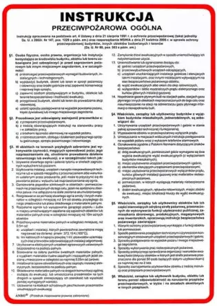 Instrukcja BHP przeciwpożarowa ogólna
